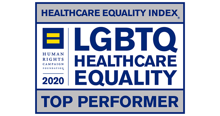 Badge for Health Equality Index 2020 top performer ranking