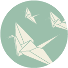 illustration of origami cranes