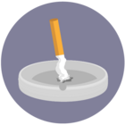 Illustration of an extinguished cigarette in an ashtray